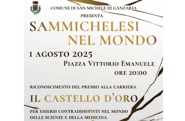 San Michele di Ganzaria: venerdì 1 agosto, i “Sammichelesi nel mondo” saranno premiati col Premio alla Carriera “Il Castello d’Oro”